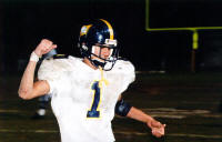 Bryan Serna celebrates while coming off the field