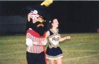 Pirate Maranda Kolodziej and cheerleader Alison Albrecht