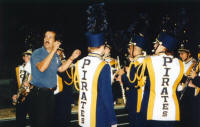 Part of band reherses before halftime