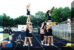 Cheerleaders excite the Pirate fans