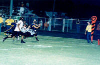 Sherman Posey runs toward goal line