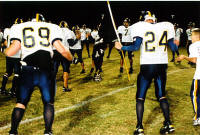 Pirates celebrate after the game