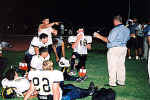 Coach Bonewald consults Pirates during halftime