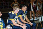 Willie Fluitt and Braden Boening rest on the sidelines