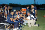 Coach Bonewald makes a point to his team